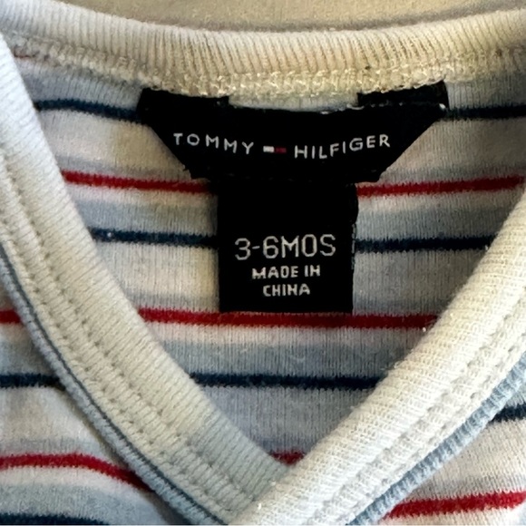 Tommy Hilfiger - Striped Bodysuit Romper with Short Sleeves - Picture 2 of 4